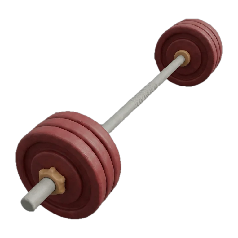 Clay illustration of a barbell