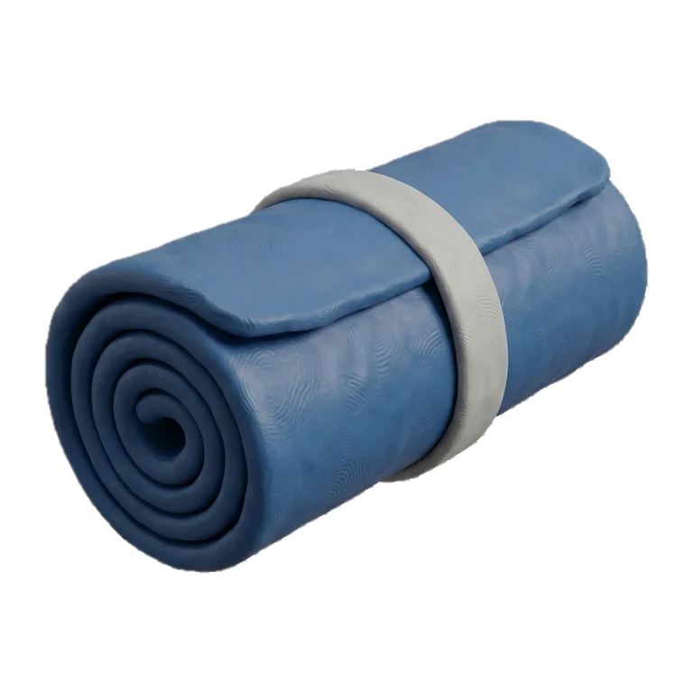 Clay illustration of an exercise mat