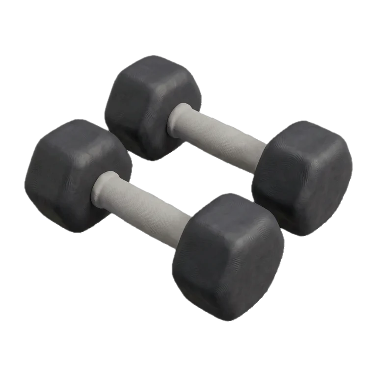 Clay illustration of a pair of dumbbells