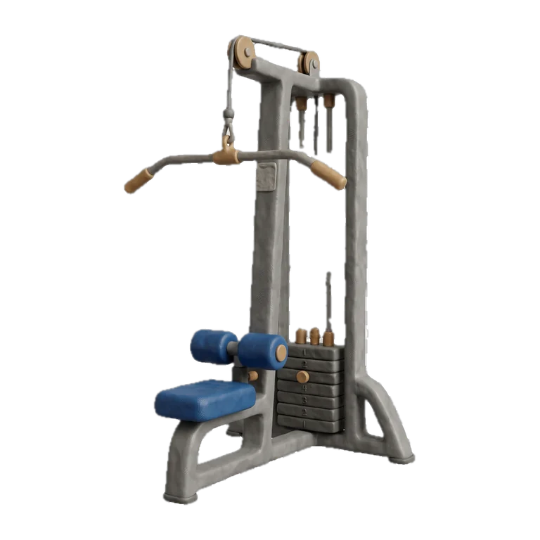 Clay illustration of a lat pulldown machine