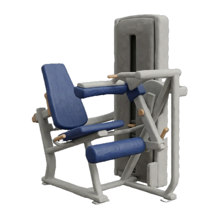 Clay illustration of a leg curl machine