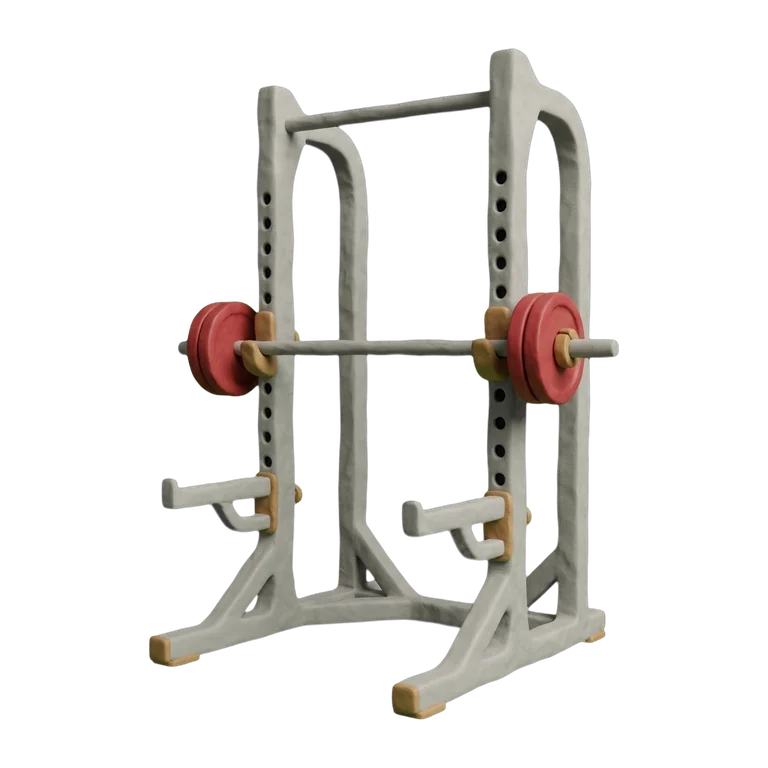 Clay illustration of a power rack