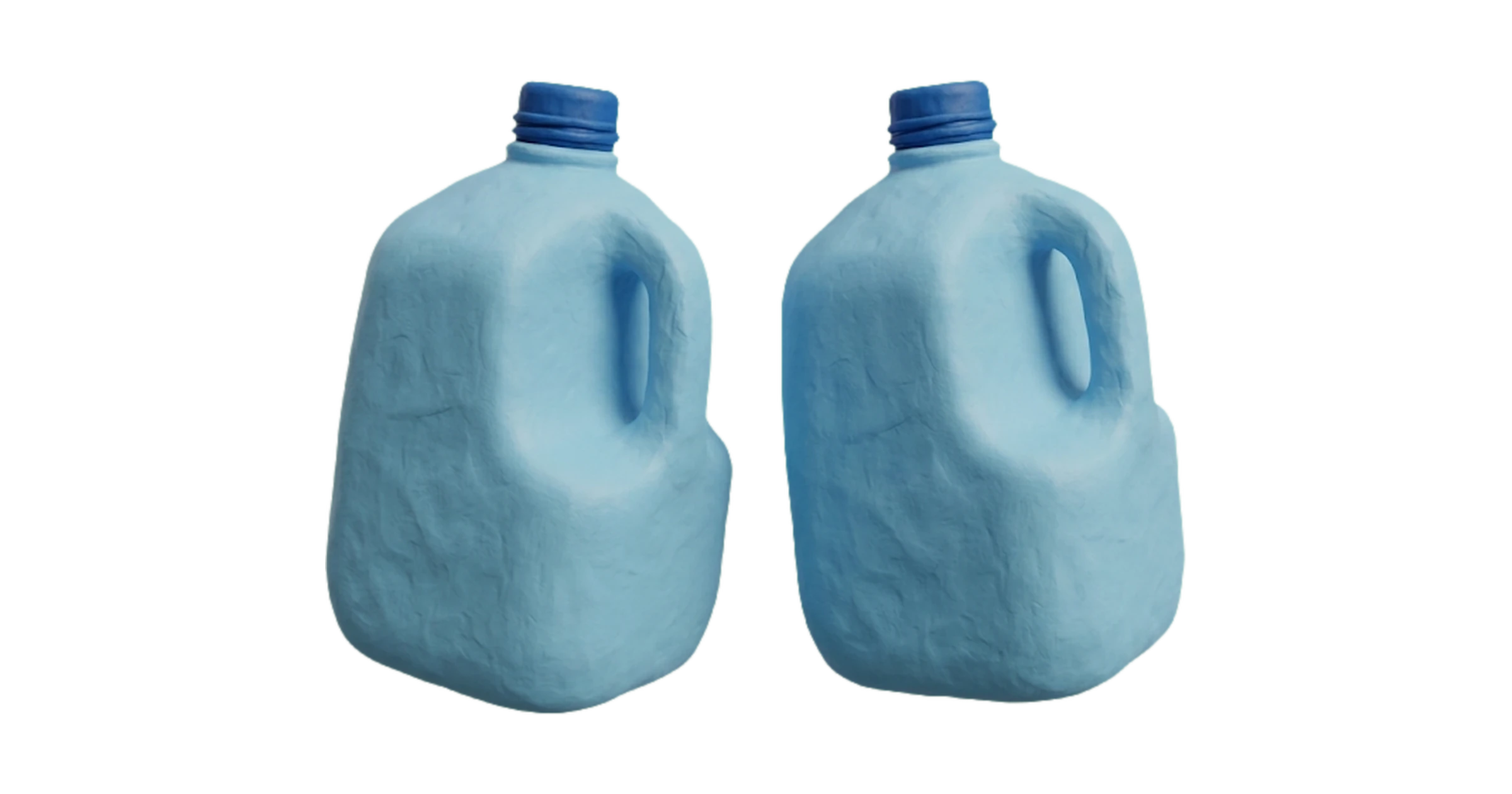 Clay illustration of two gallon water jugs