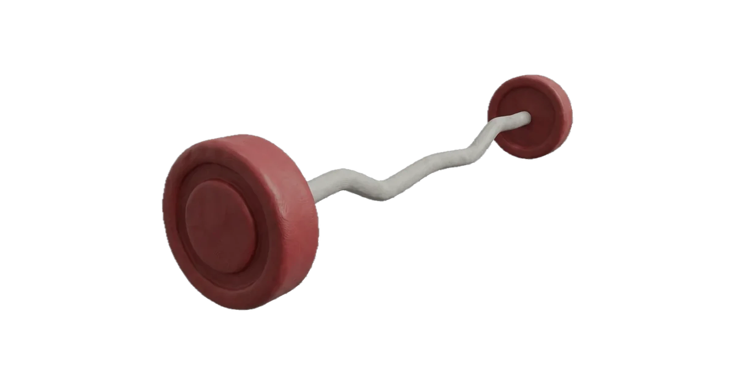 Clay illustration of an EZ curl bar